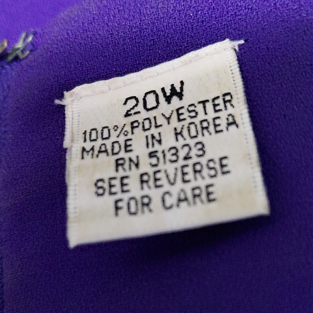 Chaus Purple Long Sleeve Dress, Sz. 20W - Picture 5 of 5